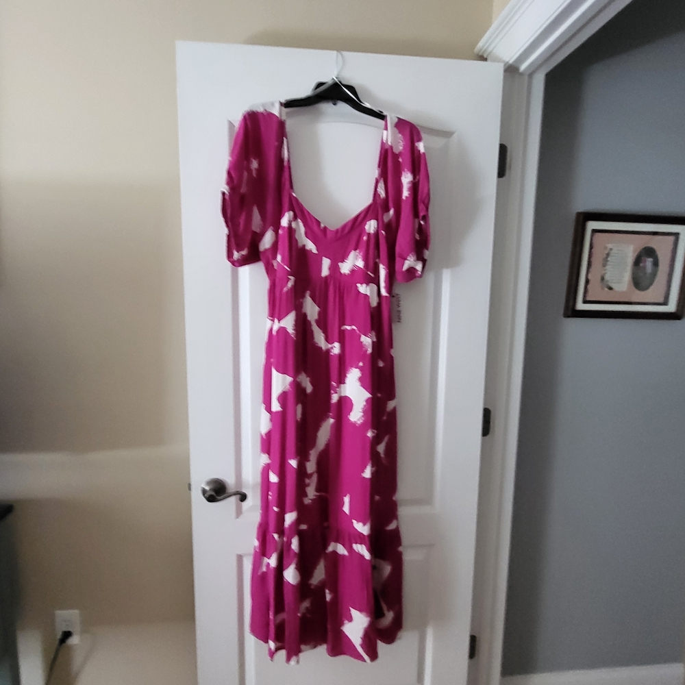 Nine West Pink Midi Sundress for Wedding Guest